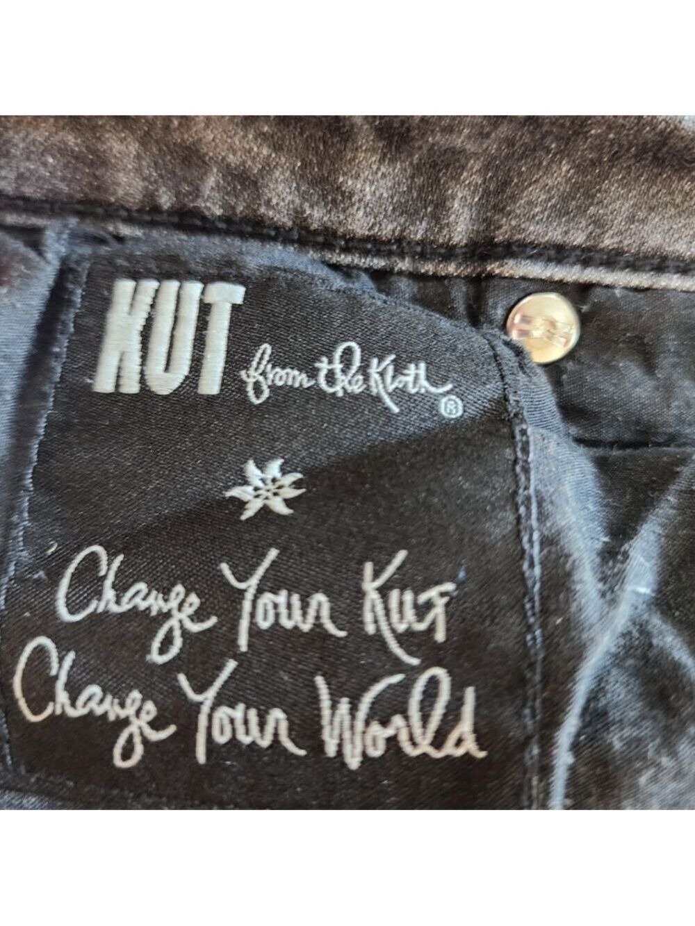 KUT Catherine Boyfriend Jeans 4 Black Wash Straight - Picture 8 of 10